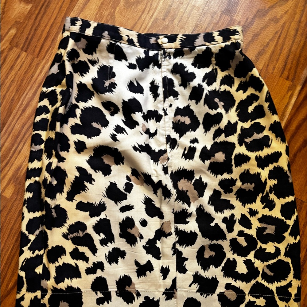 THEIRRY MUGLER VINTAGE SILK Leopard Print Women's Skirt
